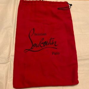 Christian Louboutin Paris dust bag red and black 13x9 used